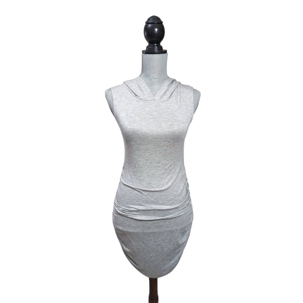 Antistar Hoodie Bodycon Mini Dress Womens S‎ Gray Stretchy Beachy Casual Travel